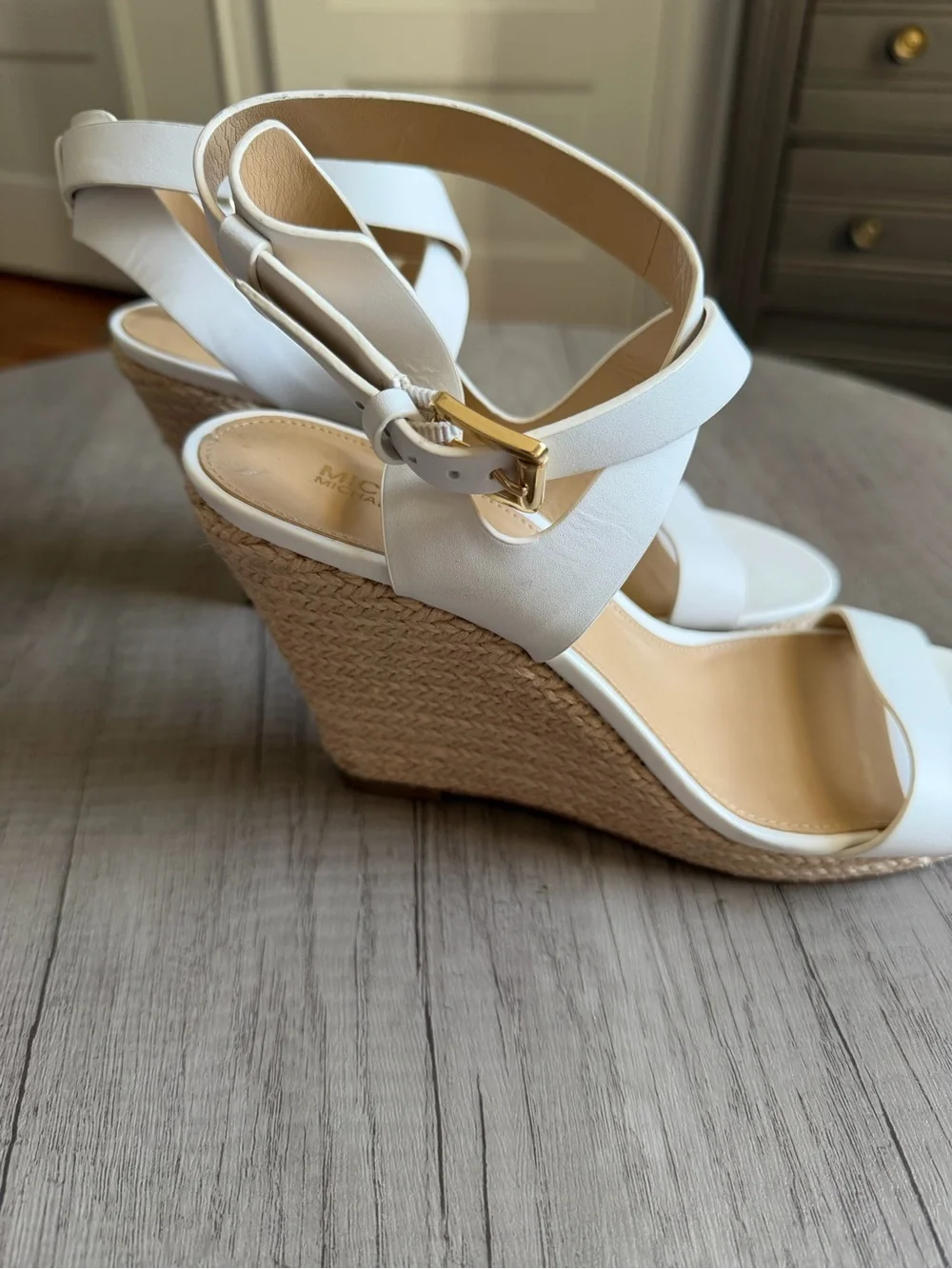 White Strappy Ankle‑Buckle Sandals - Women